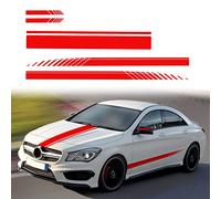 SUNBREATH Lot de 5 autocollants en vinyle pour capot de voiture - Motif à rayures - Rouge