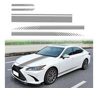 SUNBREATH Lot de 5 rétroviseurs de capot de voiture modifiés style sport à rayures en vinyle pour voiture Gris