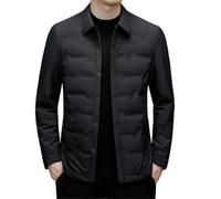 Suncadmious Doudoune d'hiver pour homme coupe ajustée légère style chemise chaude idéale pour le bureau les sorties décontractées et les occasions formelles (Noir,TG)