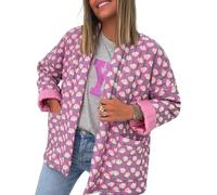 Suncadmious Doudoune matelassée Florale pour Femme Cardigan léger surdimensionné Vintage imprimé rembourré Ouvert sur Le Devant