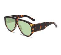 Suncadmious Lunettes de soleil à monture plate rétro carrée pour hommes et femmes Lunettes de soleil de protection solaire ovales à monture plate à la mode rétro des années 90 (Style 2,Taille unique)