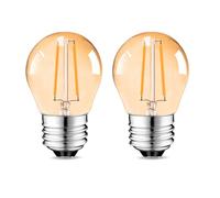 Suncan Ampoules Led E27, Ampoule E27 Blanc Chaud avec 2W Mini Globe Remplacement pour ampoules à incandescence 15W 2700 Kelvin, Lampe E27 pour éclairage Led, Non Dimmable, Ambre, 2er-pack
