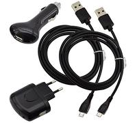 Suncase 4 in 1 Accessoire Set Compatible avec ZTE Blade A31 Lite - 2X Câble De Données USB/1x Alimentation USB Chargeur/1x Câble de Chargeur Voiture