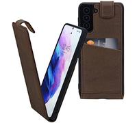 Suncase Étui de protection à rabat original en cuir véritable ultra fin pour Samsung Galaxy S26 Ultra 5G Marron vieilli