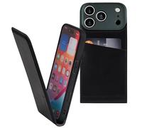 Suncase Étui de protection à rabat original (ultra fin) compatible avec iPhone 18 Pro Max - En cuir - Noir