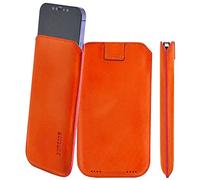 Suncase Étui de protection en cuir original compatible avec iPhone 18 Pro Max - Ultra fin - Avec languette d'extraction - Rose saumon vieilli