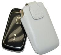 Suncase Étui de protection en cuir pour Doro 6050 Blanc