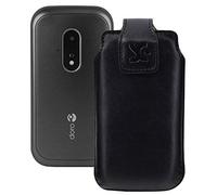 Suncase Étui de protection en cuir pour Doro 6530 Noir