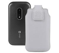Suncase Étui de protection en cuir pour Doro 6620 Blanc