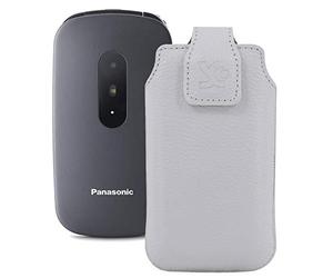 Suncase Étui de protection en cuir pour Panasonic KX-TU446EX Blanc