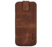 Suncase Étui de protection en cuir véritable avec fonction de retrait et fermeture magnétique Compatible avec SPC Zeus 4G PRO