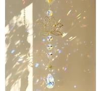 Suncatcher Pendentif,Attrape Soleils en Cristal,Soleil Cristal Décoration,Attrape Soleil en Forme de Fleur de Lotus avec Prisme en Cristal pour La Décoration de Fenêtre,Le Bureau Ou La Voiture