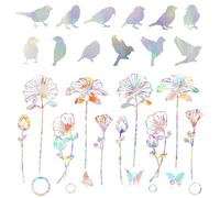 Suncatcher Sticker,Anti Collision Arc-en-Ciel Oiseaux Fenêtre,Suncatcher Sticker,Anti-collision Statique arc-en-ciel,Rainbow Prism Autocollant en Verre,Non adhésifs,pour Fenêtres Verre