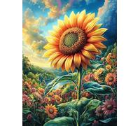 SunChamp de Fleurs au Coucher de Soleil 300 Pieces Casse-tête Expert Confirmé en Carton Épais Rigide Très Difficile Niveau Expert Motif Complexe Cadeau Anniversaire Premium 300 PCS