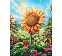 SunChamp de Fleurs au Coucher de Soleil 500 Pièces Puzzle Adulte en Carton Épais Anti-Déchirure Anti-Stress Loisir Créatif Difficile Niveau Expert Idée Cadeau Anniversaire Premium 500 PCS