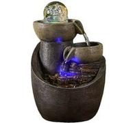 Zen'Light Fontaine d'intérieur Malla – Cascade jarre, effet pierre naturelle, LED colorée H 28 cm