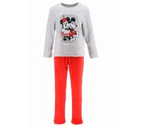 Suncity Ensemble Pyjama Femme Disney Minnie Mouse, Polaire, Manches Longues Hiver, 2 Pièces, Together Since 1928 (FR/ES, Alpha/Lettres, L, Taille Normale, Taille Normale, Gris/Rouge)