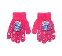 Suncity Gants d'Hiver pour Enfants Fille Disney Lilo & Stitch, Acrylique et Polyester, Taille Unique 4-10 Ans, Tricot Extensible (Rose XH4077)
