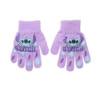 Suncity Gants d'Hiver pour Enfants Fille Disney Lilo & Stitch, Acrylique et Polyester, Taille Unique 4-10 Ans, Tricot Extensible (Violet XH4077)