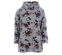 Suncity Haut de Pyjama, Sweat Pyjama Polaire à Capuche Disney Mickey et Minnie, Gris, 100% Polyester, Licence Officielle (FR/ES, Alpha/Lettres, M, Taille Normale, Taille Normale, Gris)
