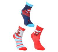 Suncity Lot de 3 Chaussettes Garçon Spider-Man, Édition Spéciale Noël, Rouge et Bleu, Coton Mélangé, (FR/ES, Numérique, 23, 26, PACK2)