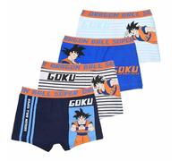 Suncity Lot de 4 Boxers Dragon Ball Super pour Garçon, Coton Élastique, Motif Goku, Bleu Marine/Blanc/Bleu Clair/Royal (FR/ES, Âge, 9 Ans, 10 Ans, Taille Normale, Multicouleur)