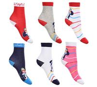 Suncity Lot de 6 Paires de Chaussettes Fille Disney Minnie Mouse, 70% Coton, Motifs Variés, Multicolore (FR/ES, Numérique, 27, 30, Taille normale, EV0640)