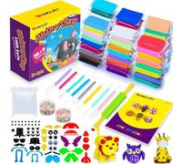SUNCLAY Argile Autodurcissante - 45 Couleurs Pate avec 80 Pages de Tutoriels 9 Outils 5 Accessoires Pâte à Modeler Jouet Créatif Cadeau pour Enfant Garçons Filles 3 4 5 6 7 8 9-12 Ans
