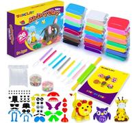 SUNCLAY Pate a Modeler - 26 Couleurs Argile Autodurcissante avec 80 Pages de Tutoriels 9 Outils 5 Accessoires Jouet Créatif Cadeau pour Enfant Garçons Filles 3 4 5 6 7 8 9-12 Ans