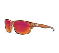 Suncloud Mayor Lunettes de soleil polarisées - Protection UV 100 % - Coupe confortable, design tendance - Pour homme et femme - Cristal ambre + verres miroir rouge polarisés