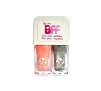 Suncoat Girl Duo Best Friend Forever Vernis à l'Eau pour Enfant 12 Free Corail Pailletées/Paillettes Argentées 1 Unité