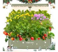 SUNCOZE Système de culture hydroponique, kit de jardin d’intérieur avec lampe de croissance LED, Smart Garden 12Pots, hauteur réglable, réservoir d’eau de 4L, pompe intelligente silencieuse, pour la