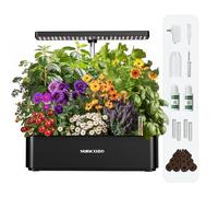 SUNCOZE Système de Culture hydroponique Smart Garden 12 pods, kit de Jardin d'herbes aromatiques d'intérieur avec Lampe de Croissance LED, réservoir d'eau de 4 L, Hauteur réglable, Pompe Intelligente