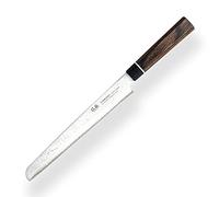 Suncraft VG-10 Black Damascus & Couteau de Cuisine & Damas Couteau à Pain 22cm & Professionnel Japonais Acier 67 Couches avec Pakkawood Poignée