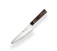 Suncraft VG-10 Black Damascus & Couteau de cuisine & Damas Couteaux de Chef Santoku 143 mm & Professionnel Japonais Acier 67 Couches avec Pakkawood Manche