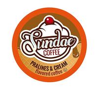 Sundae - Lot de 48 dosettes de café aromatisées à la crème glacée, compatibles avec Keurig K-Cup (pralines et crème)