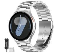 SUNDAREE Bracelet Compatible avec Samsung Galaxy Watch 7 44MM 40MM/6 Classique 47MM/5 Pro 45MM,No Gap Homme Acier Métal Montre Smartwatch Band pour Galaxy 7/FE/6/5/4 46MM 43MM 42MM,Argent