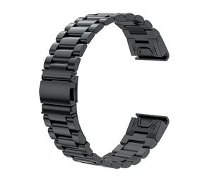 SUNDAREE Compatible avec Bracelet Armband Garmin Fenix 7X Pro/7X 51MM/6X Pro/5X GPS/Quatix 7X/Tactix7 Pro/Enduro 2/Descent Mk2/Instinct 2X Solar,26MM Quickfit Noir Acier Métal Montre Smartwatch Band