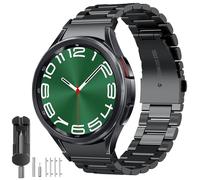 SUNDAREE Compatible avec Bracelet Samsung Galaxy Watch 7 44MM 40MM/6 4 Classic 47MM 46MM 43MM 42MM LTE/FE/5 Pro 45MM,Noir No Gap Homme Remplacement Acier Inoxydable Métal Montre Smartwatch Band