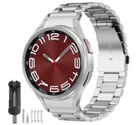 SUNDAREE Compatible avec Bracelet Samsung Galaxy Watch 7 44MM 40MM/6 Classic 47MM 43MM/FE/5 pro 45MM,Argent Homme Femme No Gap Acier Inoxydable Métal Connectée Montre Band pour Watch 4 46MM 42MM