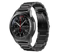 SUNDAREE Compatible avec Bracelet Samsung Gear S3 Frontier SM-R760/Garmin Venu 3/Huawei Watch GT 4 46MM/Ticwatch Pro 3 Ultra/GTR 4,22MM Noir Remplacement Acier Inoxydable Métal Montre Band