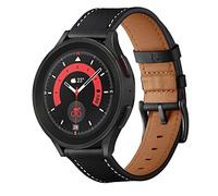 SUNDAREE Compatible avec Galaxy Watch 4 Bracelet,20MM Noir Bracelet Remplacement Montre Bande Poignet Cuir Véritable Pour Samsung Galaxy Watch 4 Classic 42MM 46MM/Active 2/Watch 3 41MM/Garmin Venu