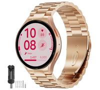SUNDAREE No Gap Bracelet Compatible avec Samsung Galaxy Watch FE/5 4 40MM,Femme Acier Métal Montre Smartwatch Band pour Watch 7/6/5/4 Classique 47MM 46MM Pro 45MM 44MM 43MM 42MM,Or Rose