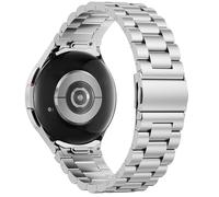 SUNDAREE One Push Bracelet Compatible avec Samsung Galaxy Watch 7/Watch 6/5 Pro/FE,No Gap Homme Acier Métal Montre Smartwatch Band for Galaxy 7/6/5/4 Classique 47MM 43MM 44MM 40MM 46MM 42 45MM,Argent