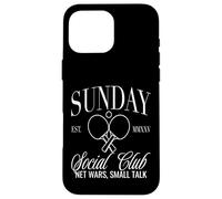 Sunday Club Filet de Tennis de Table Motif Small Talk Coque pour iPhone 16 Pro Max