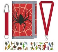 SUNDEE Portefeuille pour enfants avec lanière tour de cou pour garçons et filles, portefeuille à trois plis avec porte-clés et compartiment à monnaie avec fermeture éclair pour cadeaux, portefeuille