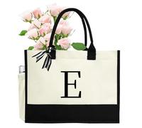 sundee Sac fourre-tout pratique en toile avec lettres de l'alphabet personnalisées - Élégant, pour toutes les occasions, convient pour les femmes, les épouses, les mères, les voyages, les vacances, la