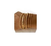 Sunderfect Ensemble de Bracelets Femme en Acier Inoxydable - Bijoux Or Étanche - Style Cuban Paper Clip