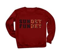 Sundey Fundey Sweat-shirt uni à capuche confortable pour femme - Sweat-shirt Sundey Fundey - Sweat à capuche de la saison de football - Chemise du dimanche - Pull à col rond - Vêtements de sport pour