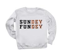 Sundey Fundey Sweat-shirt uni à capuche confortable pour femme - Sweat-shirt Sundey Fundey - Sweat à capuche de la saison de football - Chemise du dimanche - Pull à col rond - Vêtements de sport pour